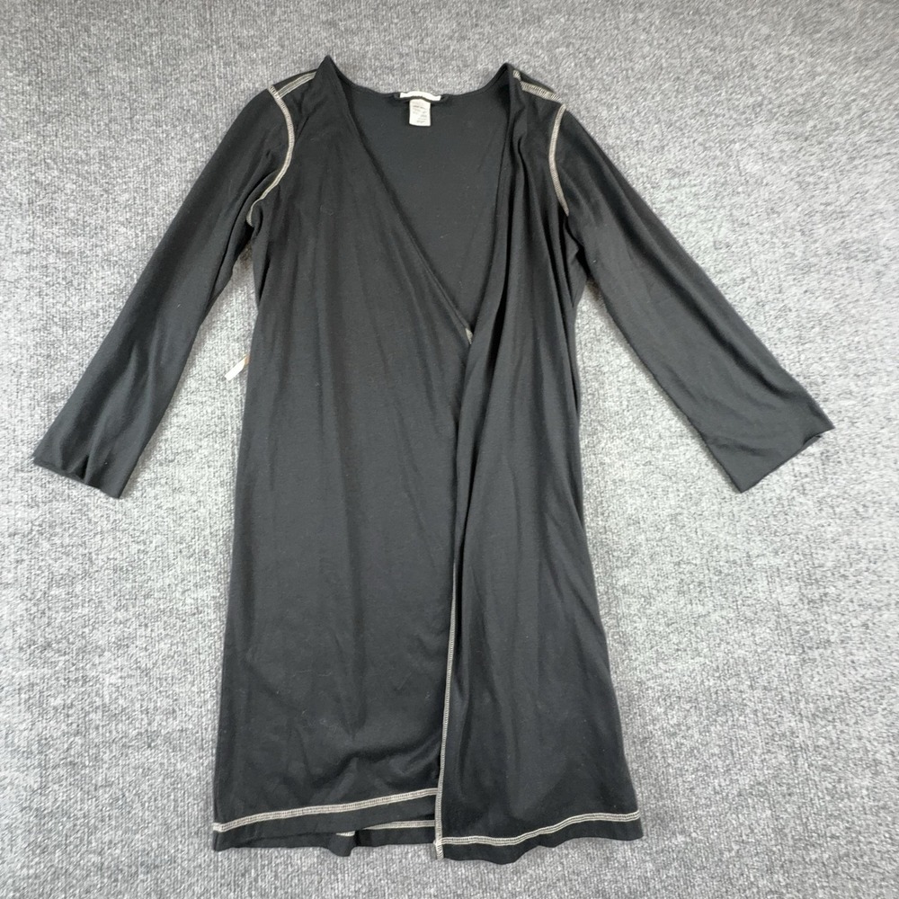 Pink K Dress Womens Medium Black Wrap 3/4 Sleeve Jersey Knit Knee Length Casual